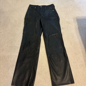Black Leather Women's Pants